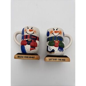 Hot‎ Cocoa Mug Set. Snowmen Bay Island Incorporated. 2000's Vintage set